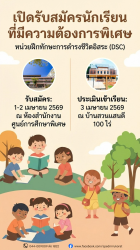 เปิดรับสมัครเข้าเรียนเพื่อเตรียมความพร้อมการดำรงชีวิตอิสระ / อาชีพ  (DSC)